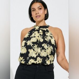 Torrid Clip Chiffon Mock Neck Halter